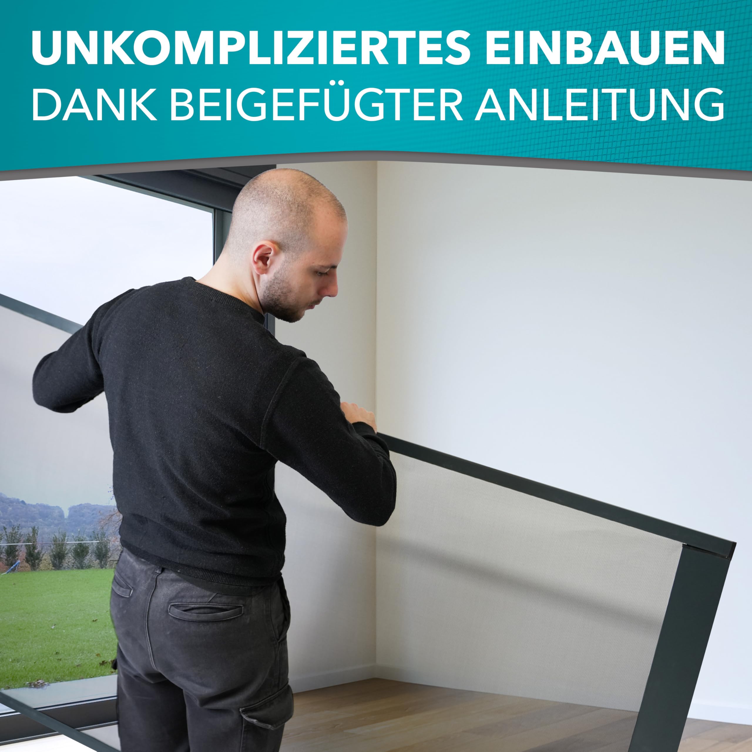 APANA - Fliegengitter Tür mit Alurahmen als Trittschutz - Insektenschutz Tür für Balkontür & Terrassentür - Mückenschutz Tür mit automatischem Türschließer & Magnetverschluss (100 x 210 cm | Weiß)