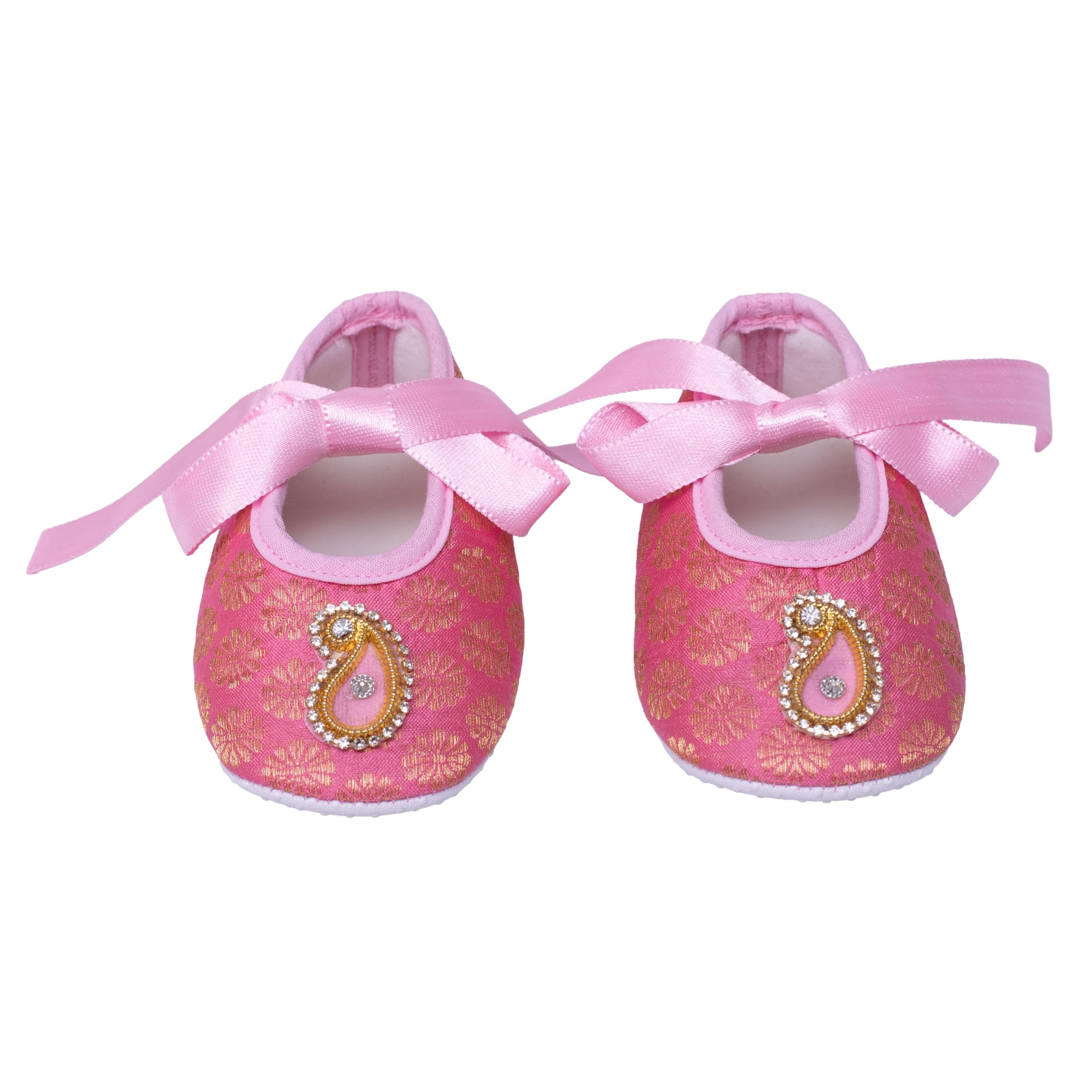devishi booties embellished with ethnic accesory - baby pink-picture-16