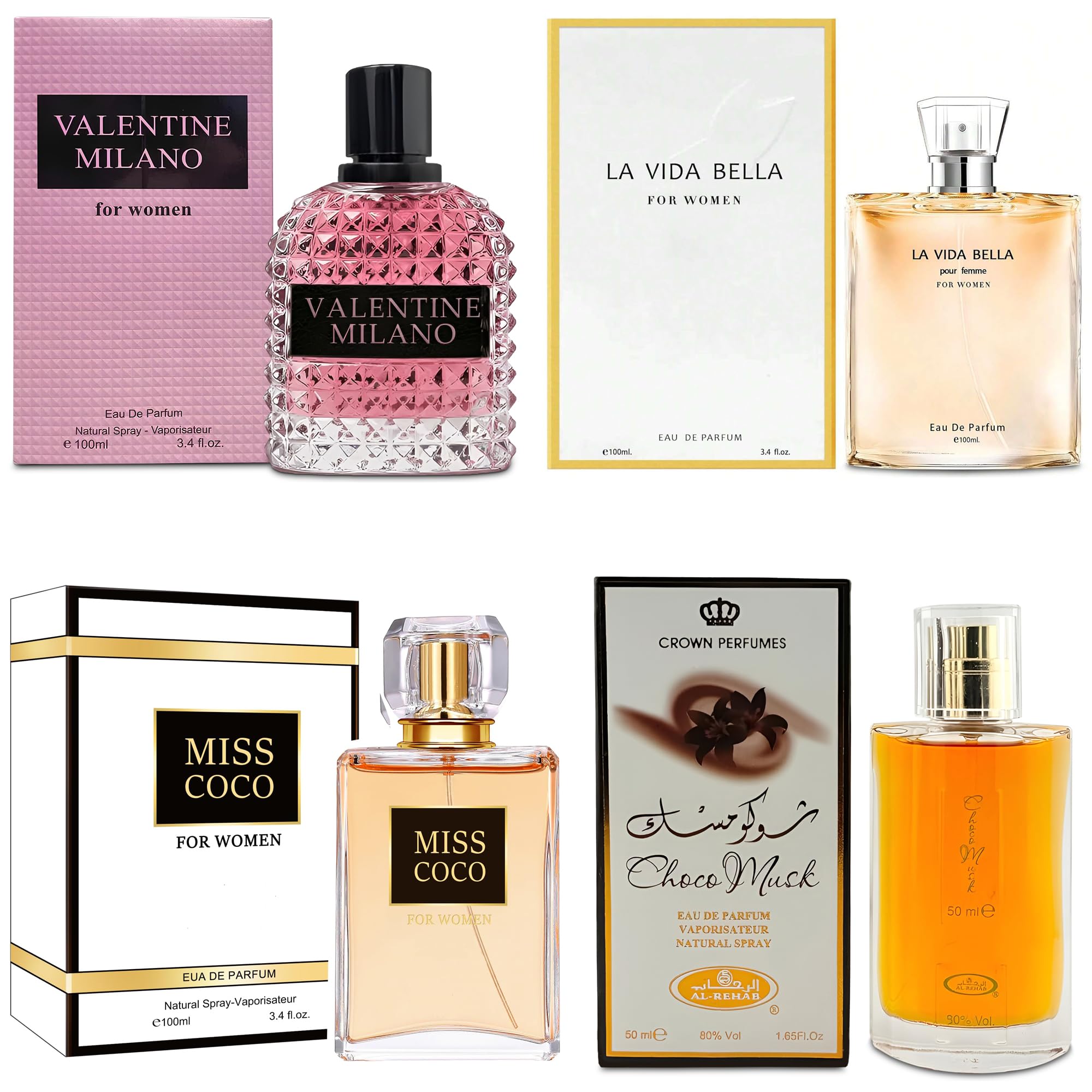 Amazon.com : AFLUXE Top Sales 4 Piece Women Perfume Set Choco Musk