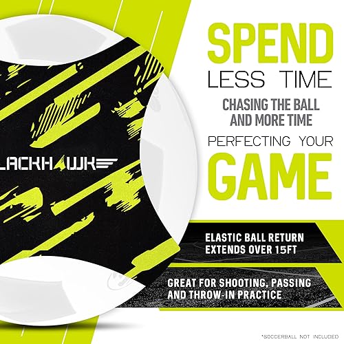 Miniatura 2 de Franklin Sports Cinturón de entrenamiento para balón de fútbol, entrenador Blackhawk Pass-Pal de fútbol + accesorio de equipo de práctica, paso en