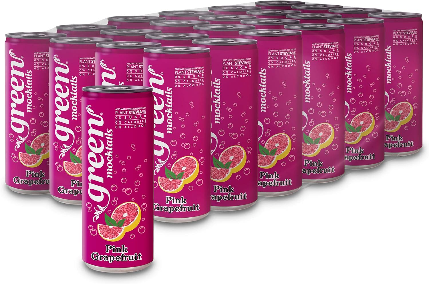 Green Mocktails, Pink Grapefruit Flavour, Alcohol Free Soft Drink, No
