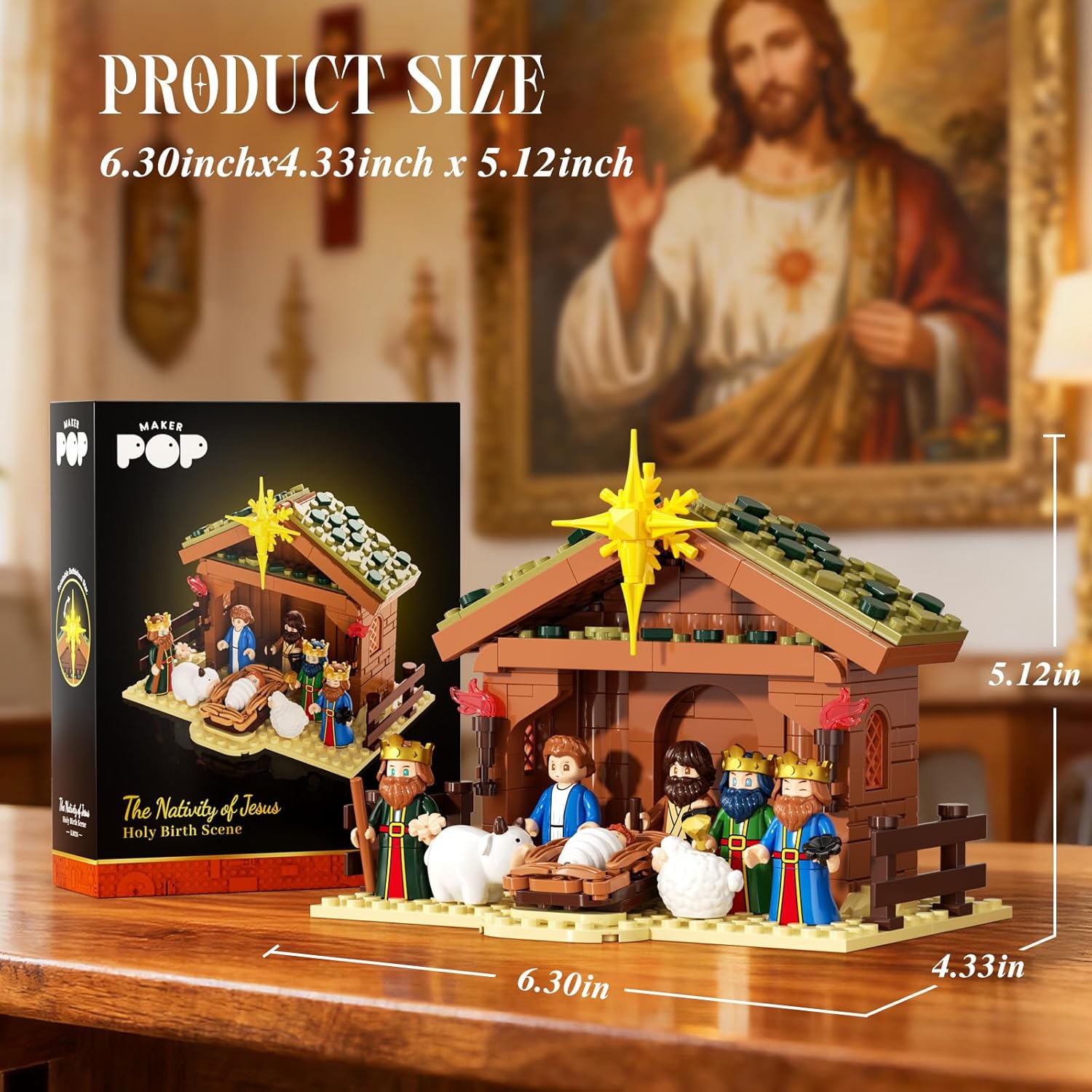 Jesus Building Block Set, Easter Nativity Building Kit, 252PCS Bible Story Jesus Figures Toys(Includes 6 Character Models), Gifts for Easter for Adults & Kids Boys Girls 6-12+