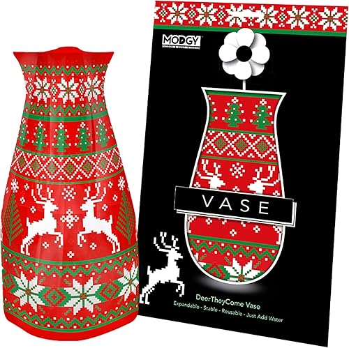 MODGY Florero expandible, plástico decorativo moderno plegable impreso jarrones para centros de mesa para bodas, mesa de comedor, decoración del