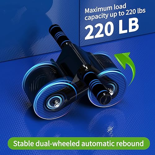 Miniatura 3 de JJM Ruedas de rodillo de ejercicio de rebote automático, equipo de fitness para entrenamiento de fuerza central, gimnasio en casa, equipo de fitness