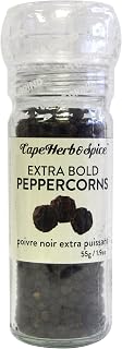 Cape Herb & Spice - Table Top Grinder - Extra Bold Peppercorns, No MSG, no artificial flavouring, Non-GMO, Halal, Vegan, 55g