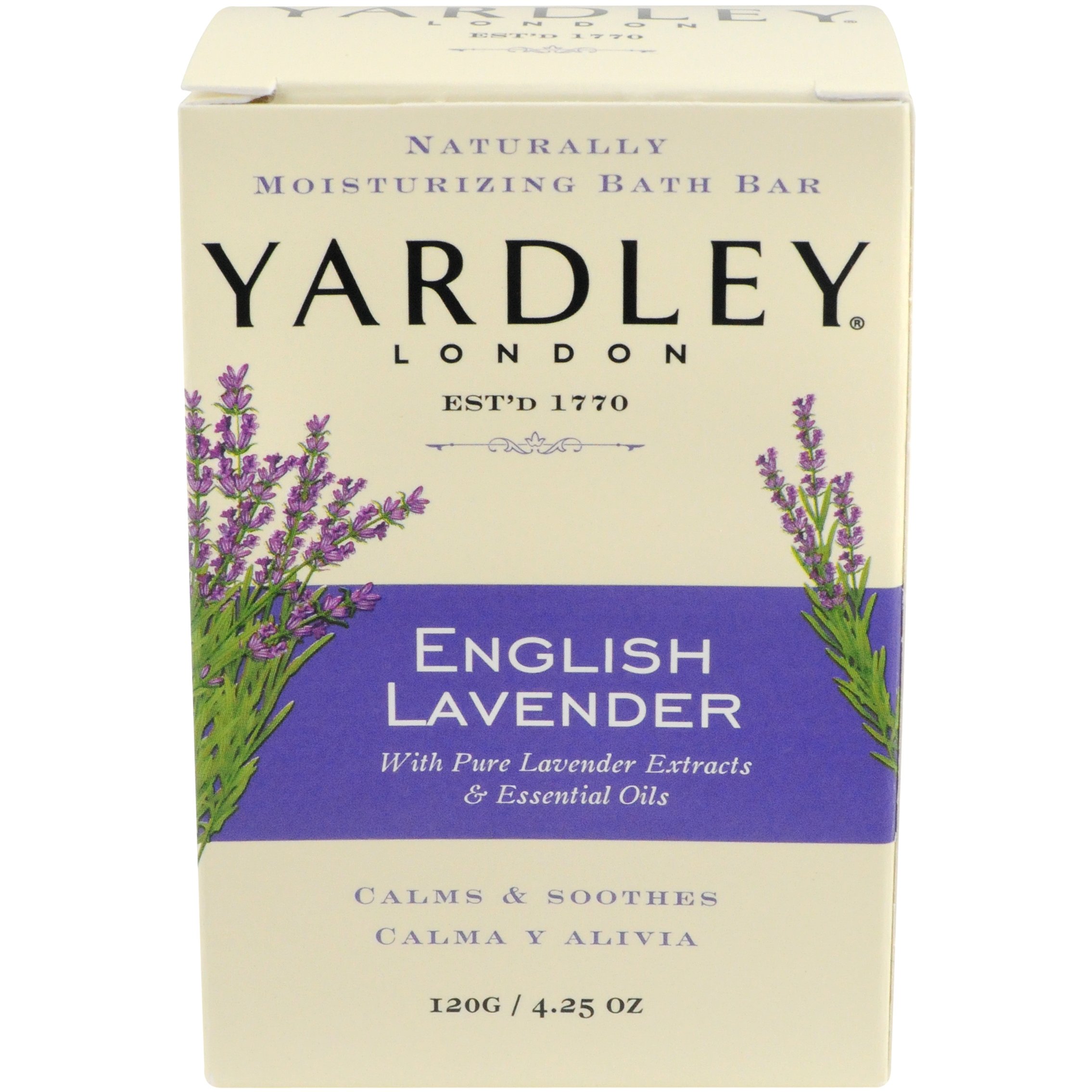 YardleyLondon Moisturizing Bar English Lavender with Essential Oils 4.25 oz (Pack of 4)