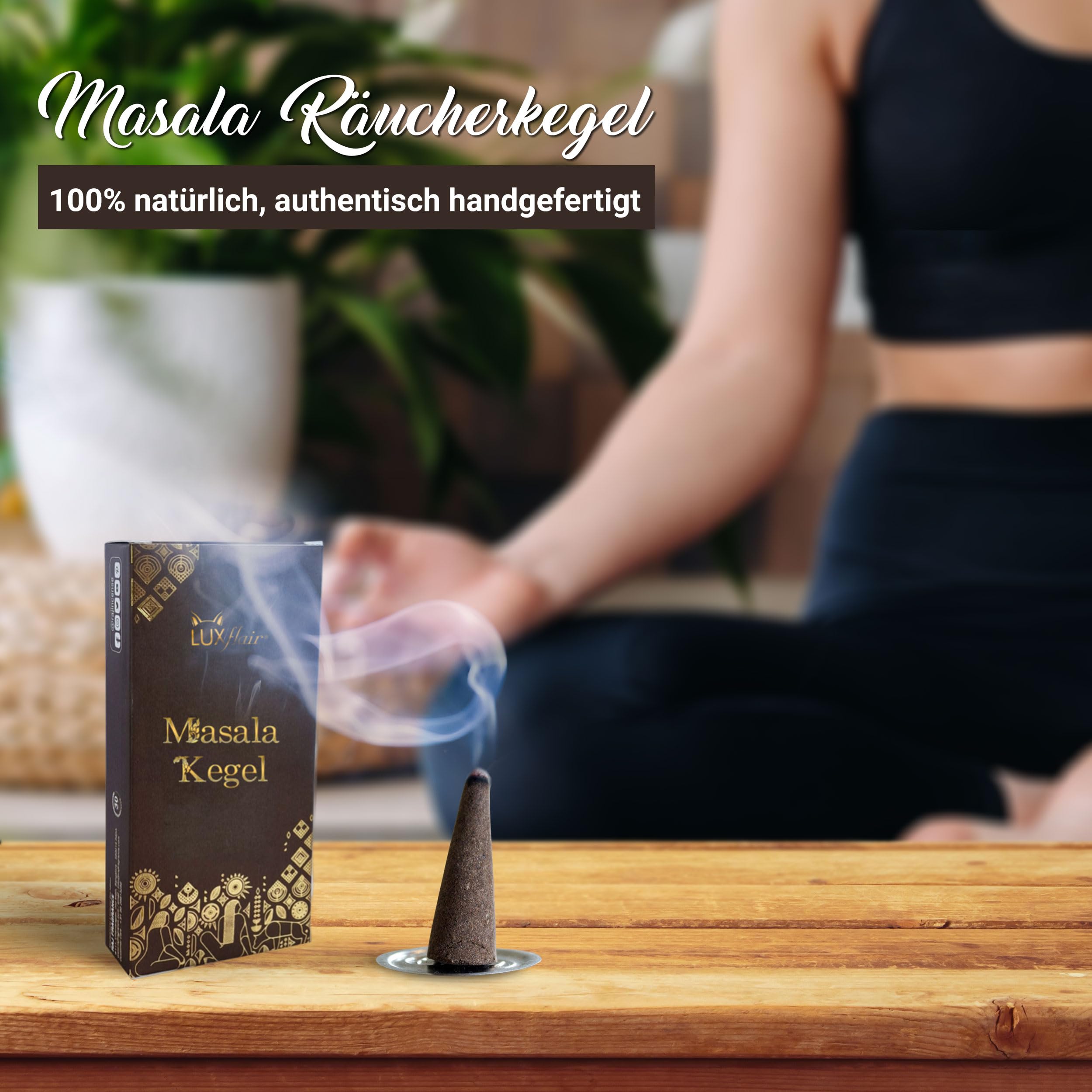 LUXflair Masala - Coni di incenso Copal (25 coni di incenso), 100% naturale, con resine finemente macinate, autentici e fatti a mano in India