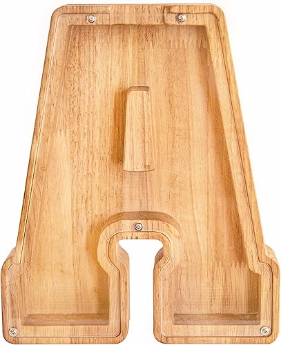 Miniatura 7 de Twenty-six English Alphabet A-Z Letter Piggy Bank,Large-Capacity Transparent Wooden Alphabet Piggy BankPersonalized Coin Savings Box, Name DIY