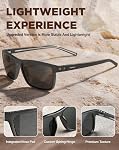 Polarized Sunglasses for Men, Classic Square Fashion Shades, UV400 Protection & Anti-Glare, Lightweight Frame