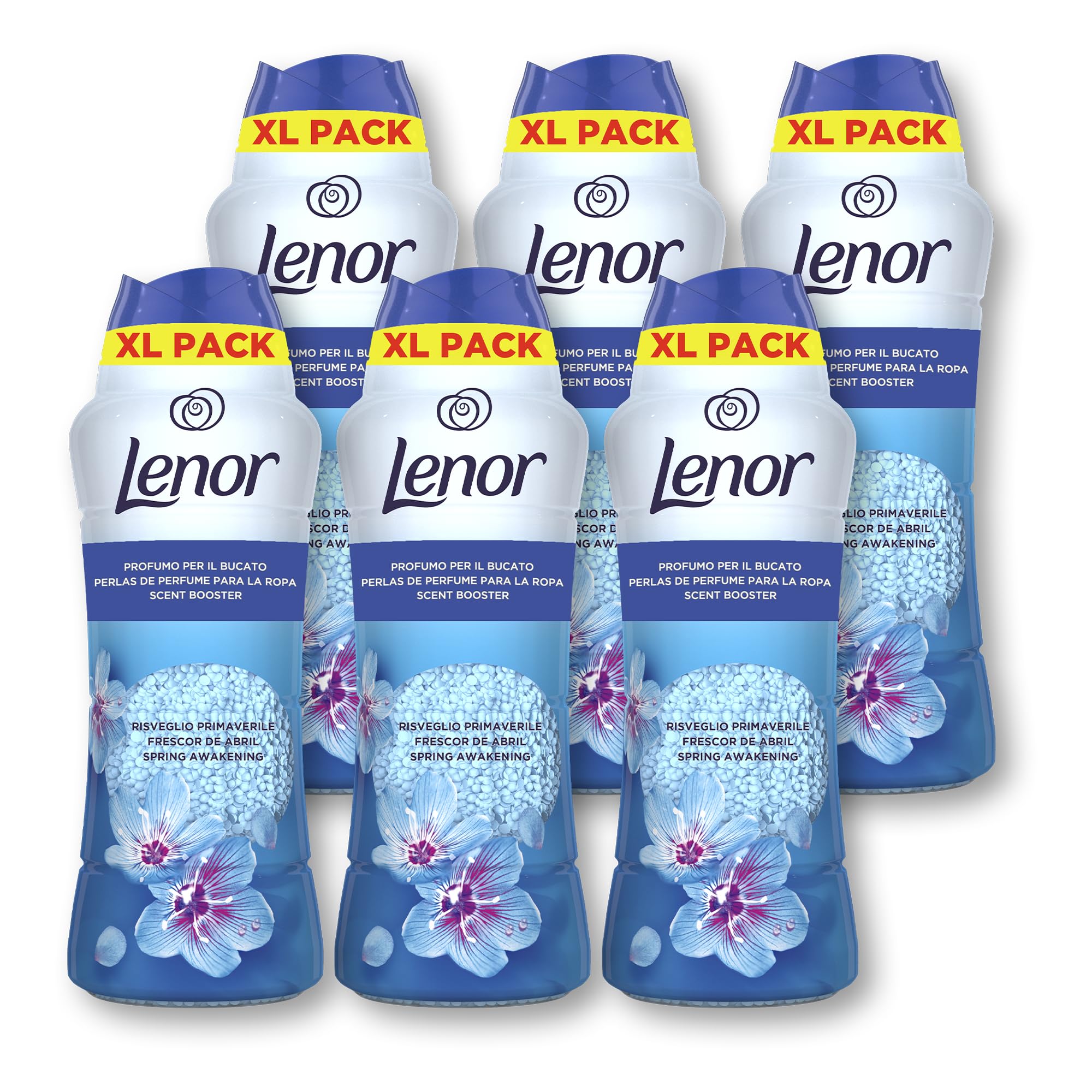 Lenor Perełki zapachowe do prania, 6x495g, Spring Awakening | Zapach non stop do 12 tygodni dla przechowywanych ubrań