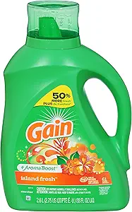 Gain + Aroma Boost Liquid Laundry Detergent, Island Fresh Scent, 61 Loads, 88 oz, HE Compatible