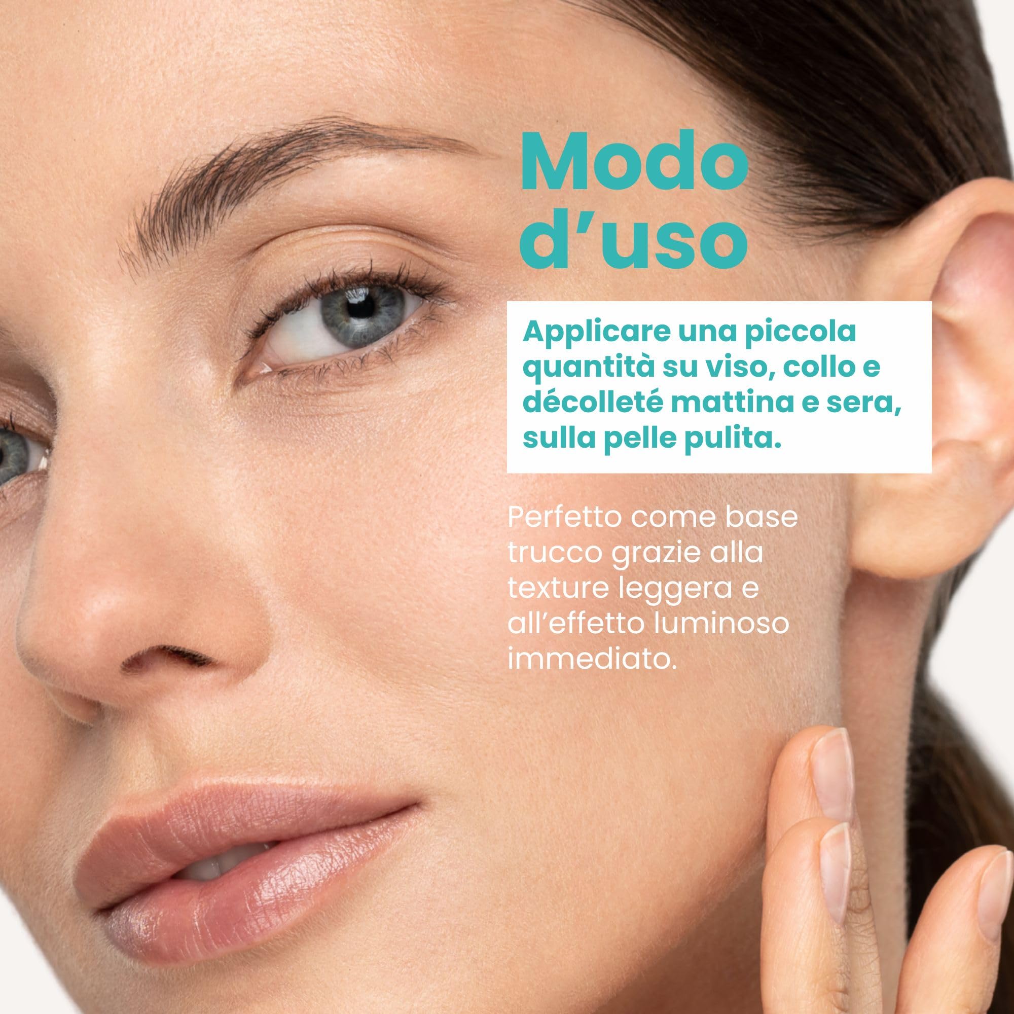LaLuz by Lourdes Moreno | Crema Viso Antirughe Donna con DMAE | Crema Rassodante e Lifting Immediato per Viso, Collo e Décolleté | con Vitamina C | 50 ml