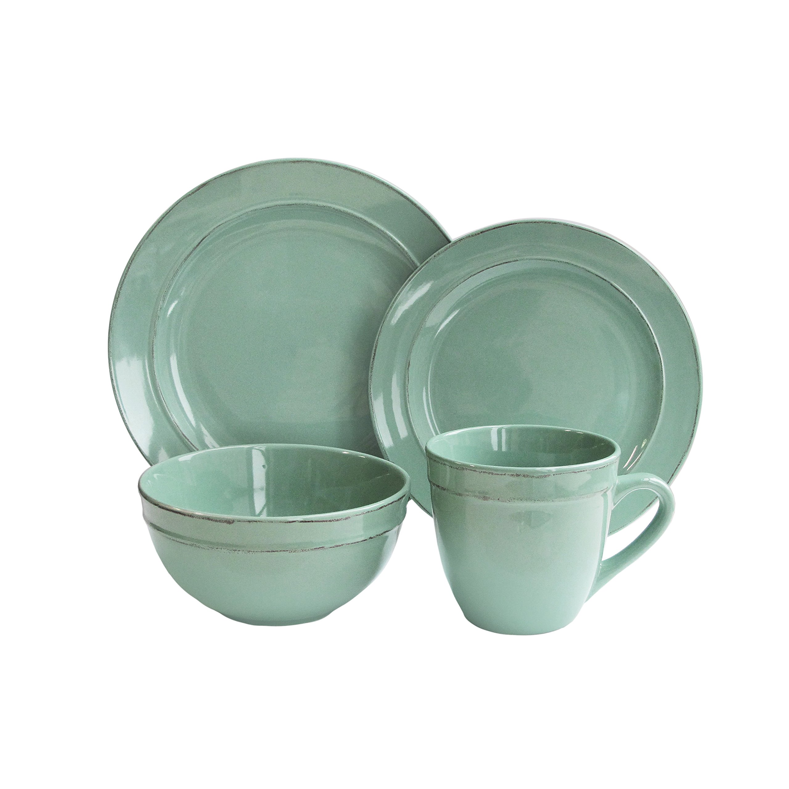 Photo 1 of American Atelier Olivia Round 16 Piece Dinnerware Set, Seafoam
