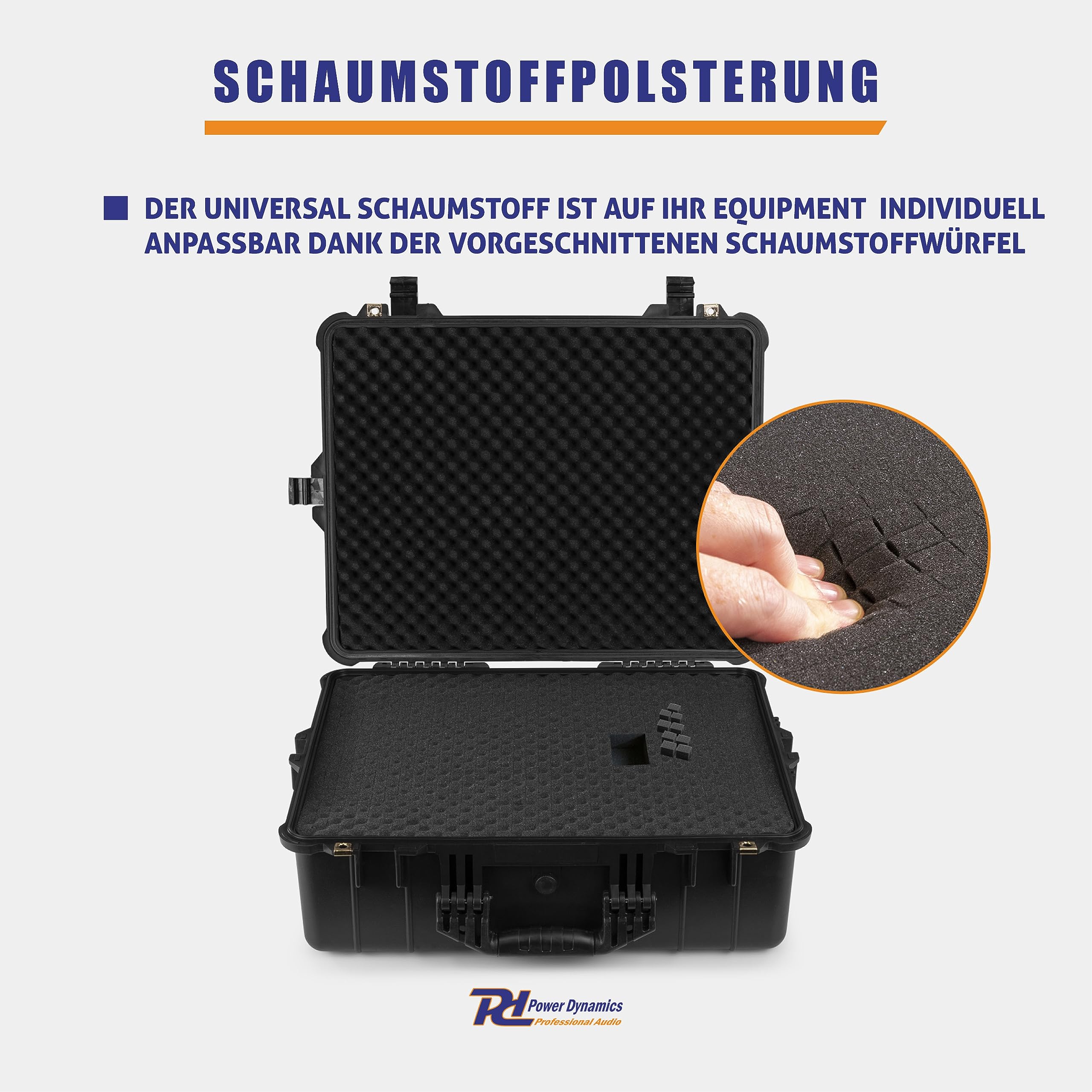 Power Dynamics GIGCase22, Universal Hard Case Kamera Koffer Schaumstoff, DJ Koffer, Foto Koffer, Schutzkoffer, DJ Universalkoffer, Wasserdichter Koffer, Transportkoffer mit Schaumstoff, Schwarz