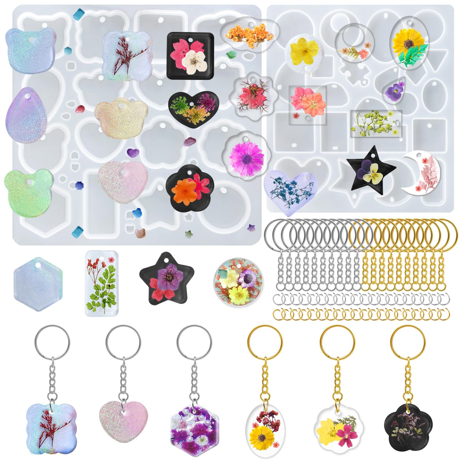 Amazon.com: FineGood 2 Pcs Resin Molds Silicone with Keychain