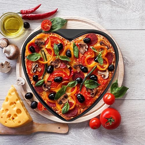 Miniatura 4 de Mifoci 3 moldes de aluminio con forma de corazón, moldes para tartas de corazón, para hornear, bricolaje, cocina, boda, fiesta, San Valentín (negro,