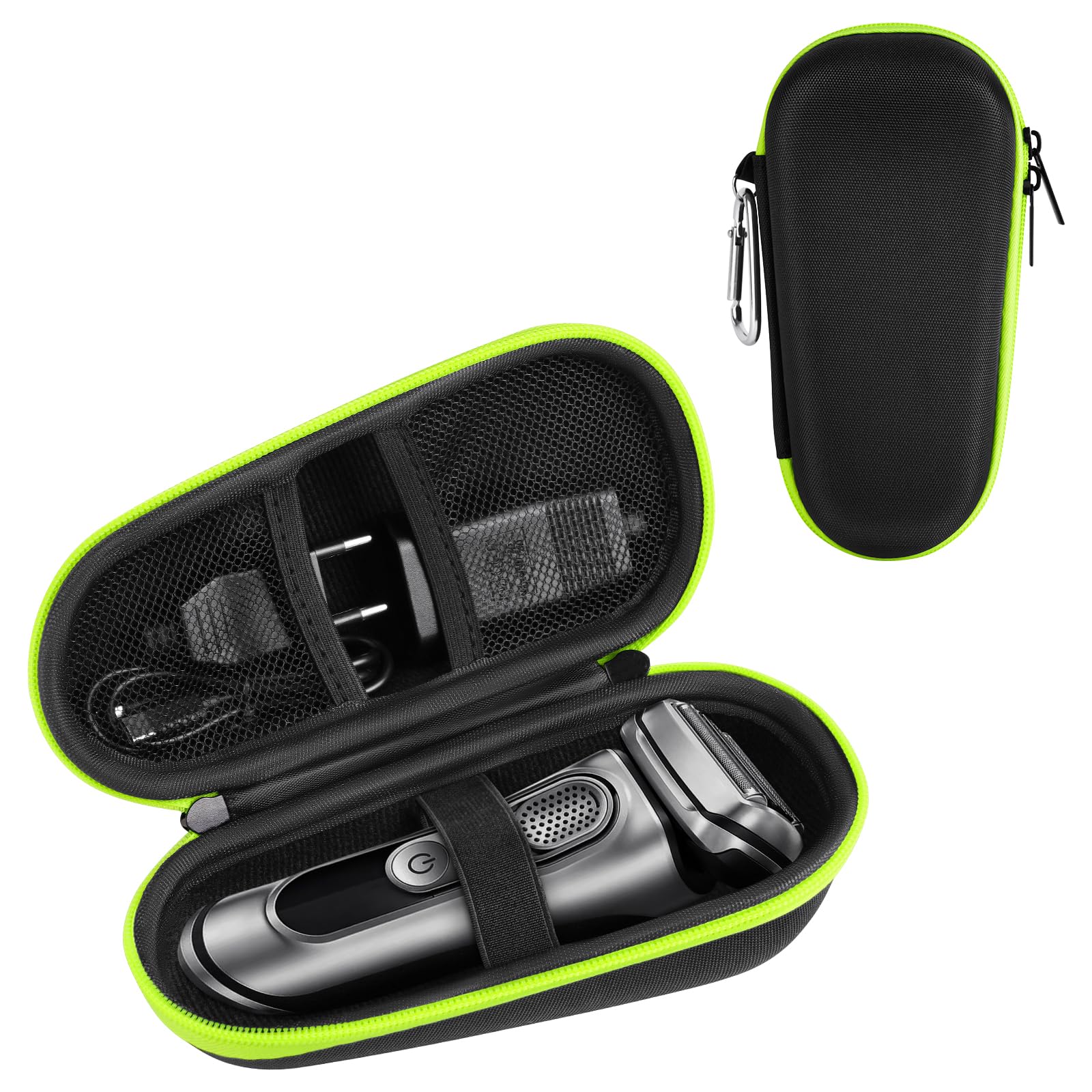 Custodia da Viaggio per Rasoio Elettrico Braun Serie 3, Serie 5, Serie 6, Serie 7, Serie 8, Serie 9, Portatile Case per Rasoio Elettrico, Borsa Rigida in EVA da Viaggio, Verde