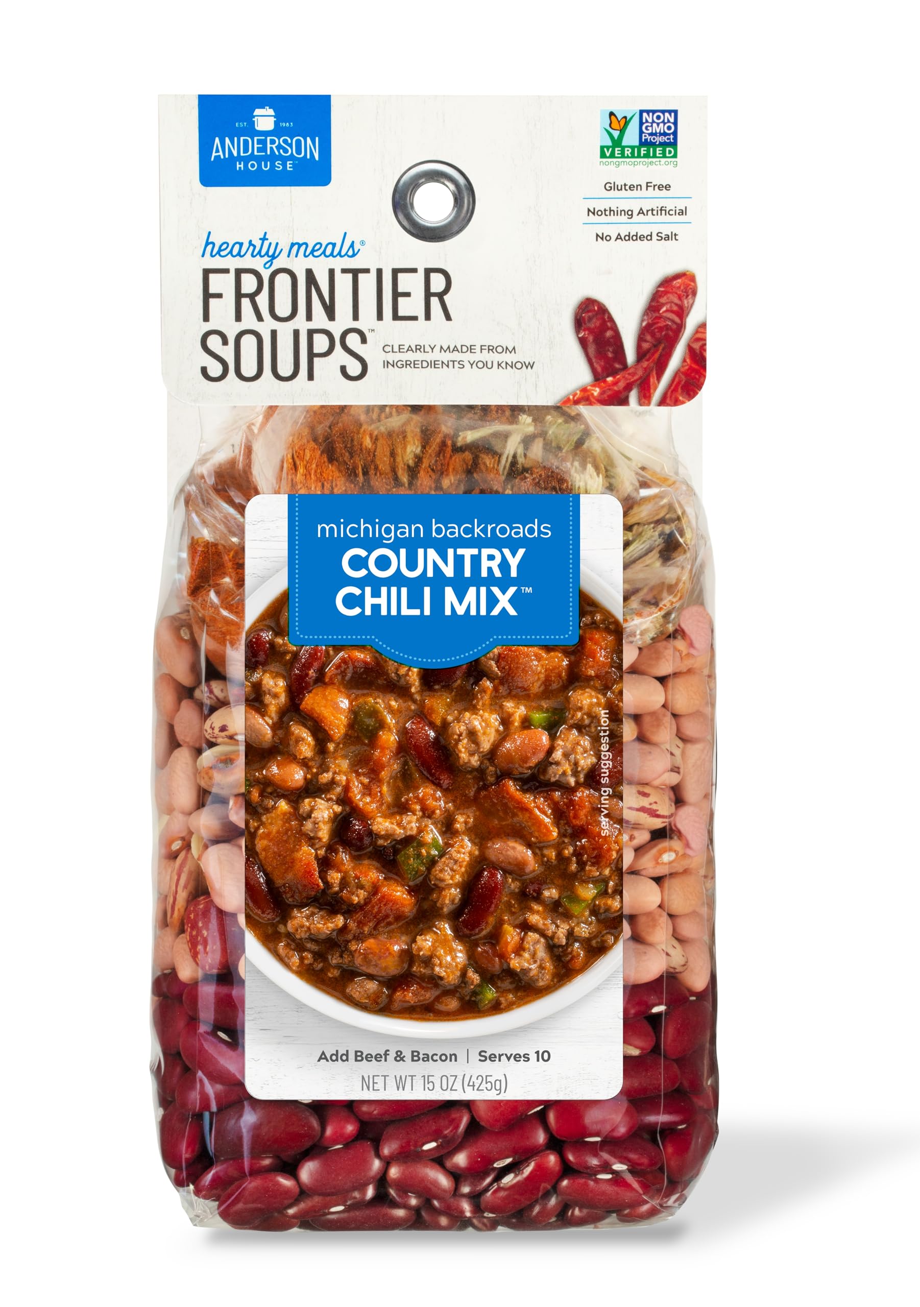 Frontier Soups Hearty Meals ichigan backroads country Chili, 15 oz, 2 pk