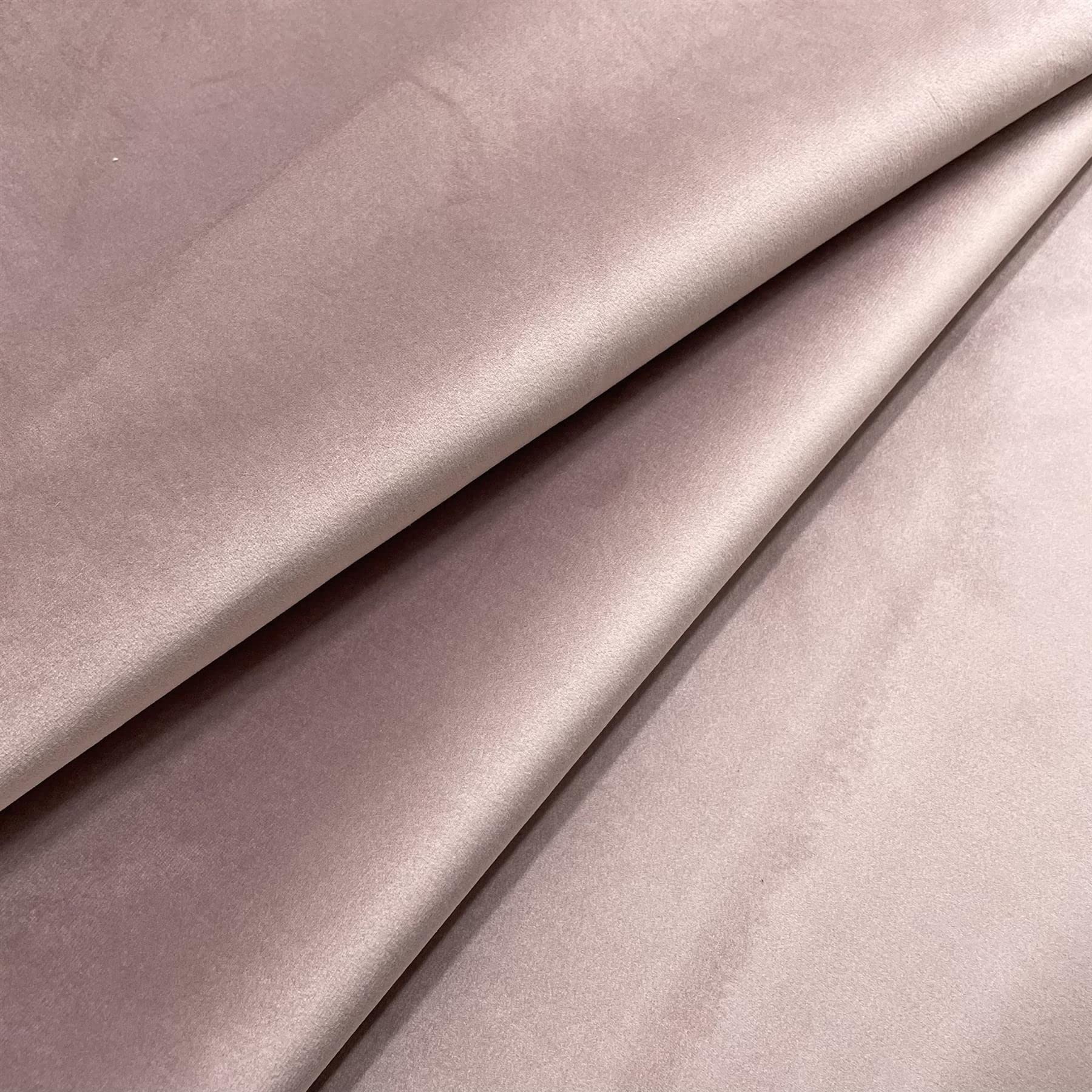Regents Lux Soft Touch Plain Velvet Fire Retardant Plush Low Velour Cushion Sofa Upholstery Fabric Sold by The Metre - Dusty Pink - 5 Metres