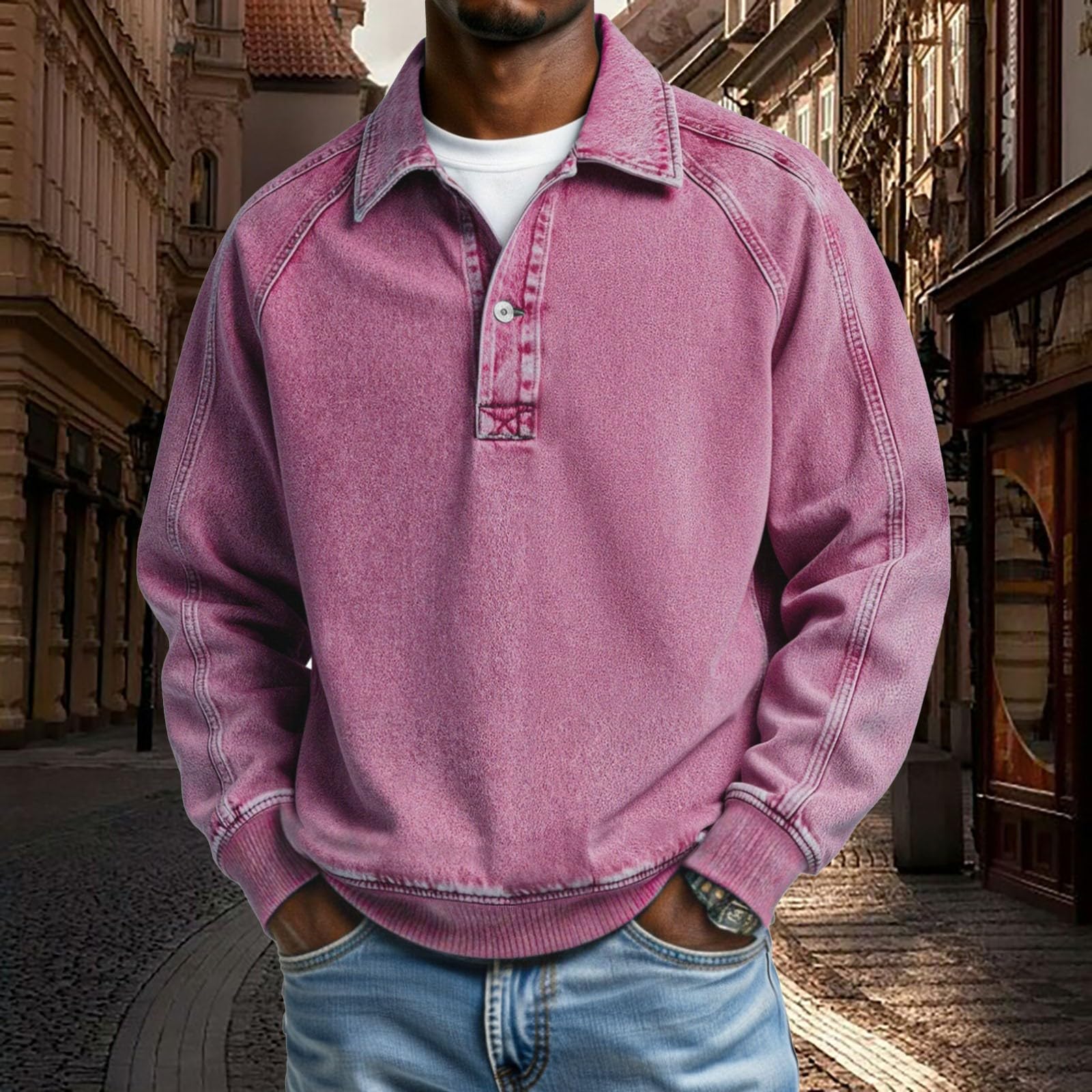 Generisch Felpa sportiva con cappuccio oversize da uomo