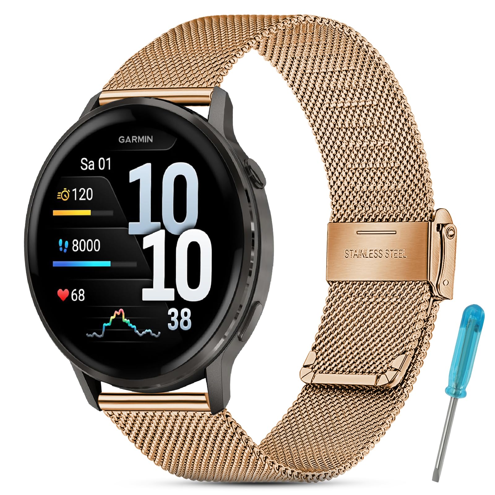 BDIG Correa Metal 22 mm para Redmi Watch 5 Active/5 Lite/Amazfit Active Max/Amazfit Bip 6/Bip 5/Amazfit Balance 2,Pulseras de Repuesto Ajustable Deportiva Para Garmin Venu 4 45 mm/3 45 mm