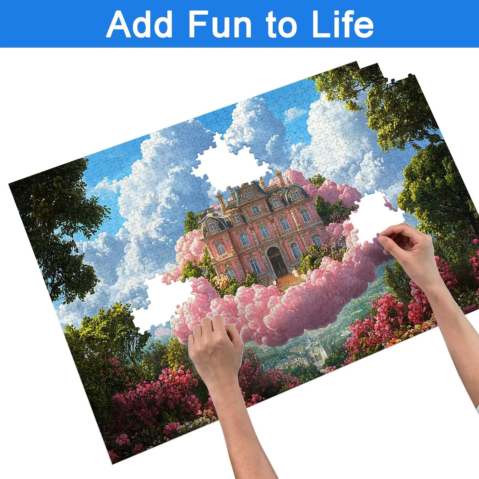 Puzzle 3000 Pièces Château, Puzzle 3000 Pièces Adultes et Enfants, Puzzles Bois avec Une Boîte d'emballage Exquise, Jeu Éducatif Puzzles Fleur, Decoration Maison, Cadeau Femme, Cadeau Homme, -8965