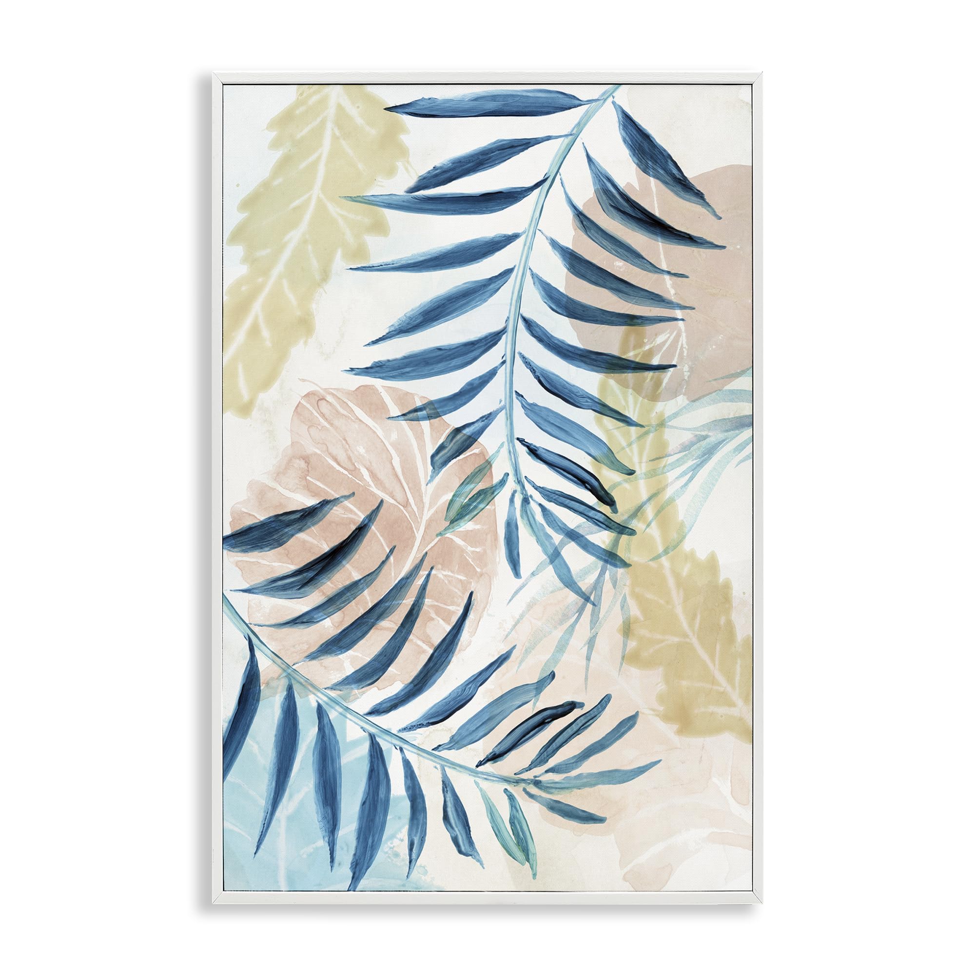 Stupell Industries Pastel Palm Fronds Haze 'Palm Fronds In Pastel Haze', Framed Giclee Art, White, 16 X 24 Inches, Easy To Hang And Sturdy, Made In Usa, By Nan