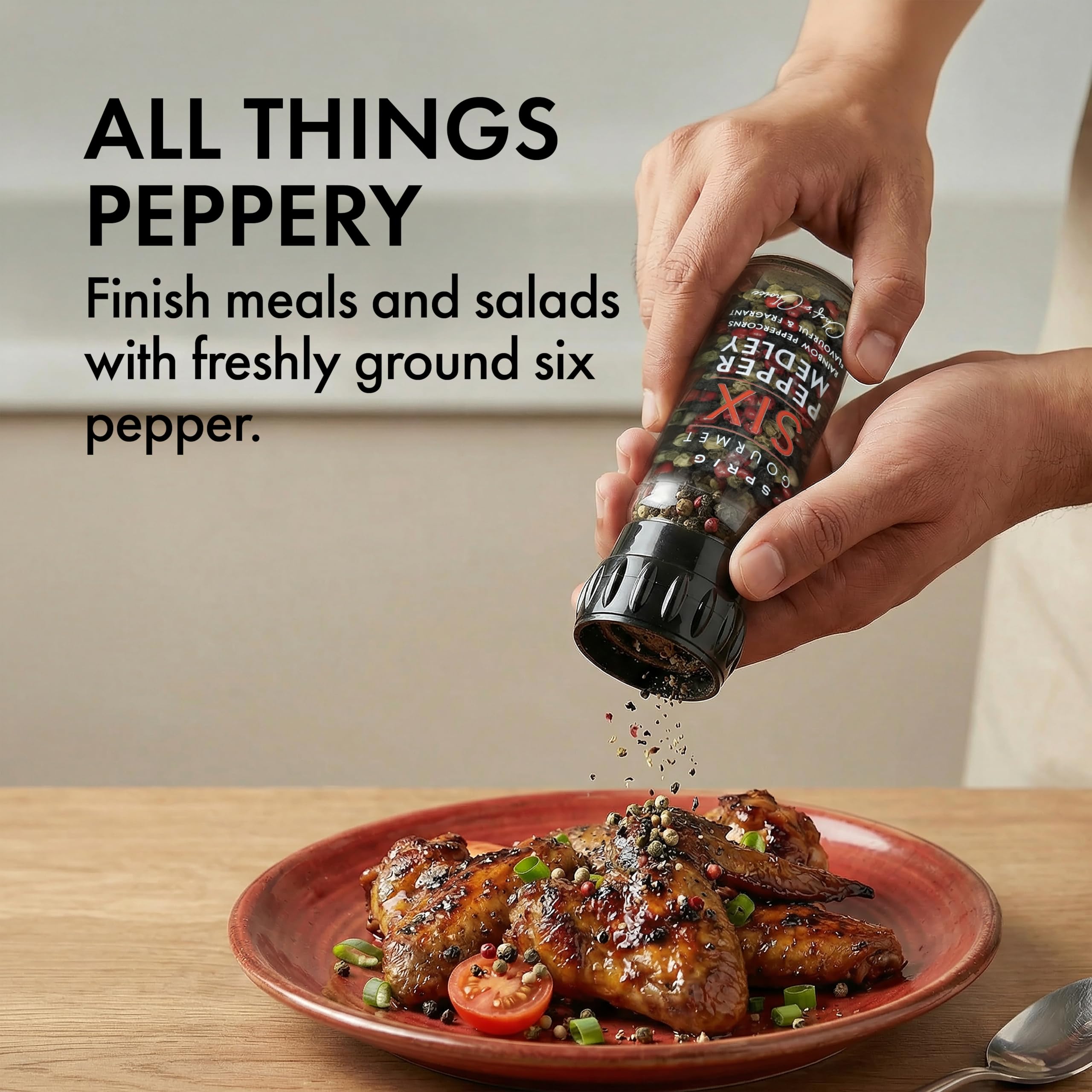 Sprig Gourmet Six Pepper Medley 42g | Chef's Choice | Colourful