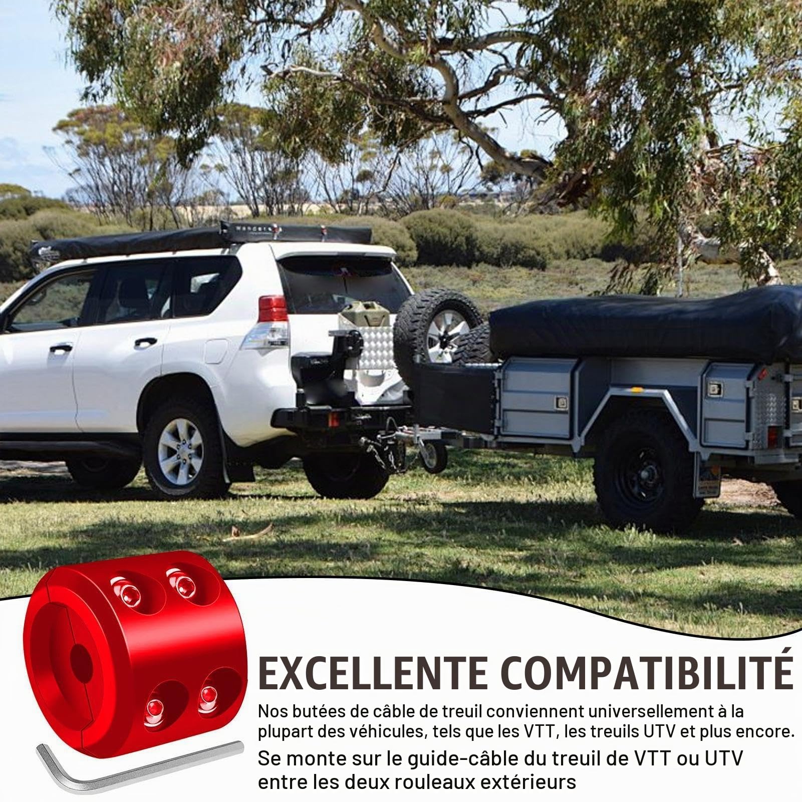 Butée de treuil en caoutchouc pour câbles de treuil ATV, butée de câble de treuil pour VTT | Protection des fils, dispositifs de modification de voiture, crochets de remorquage, cordes et câbles synth