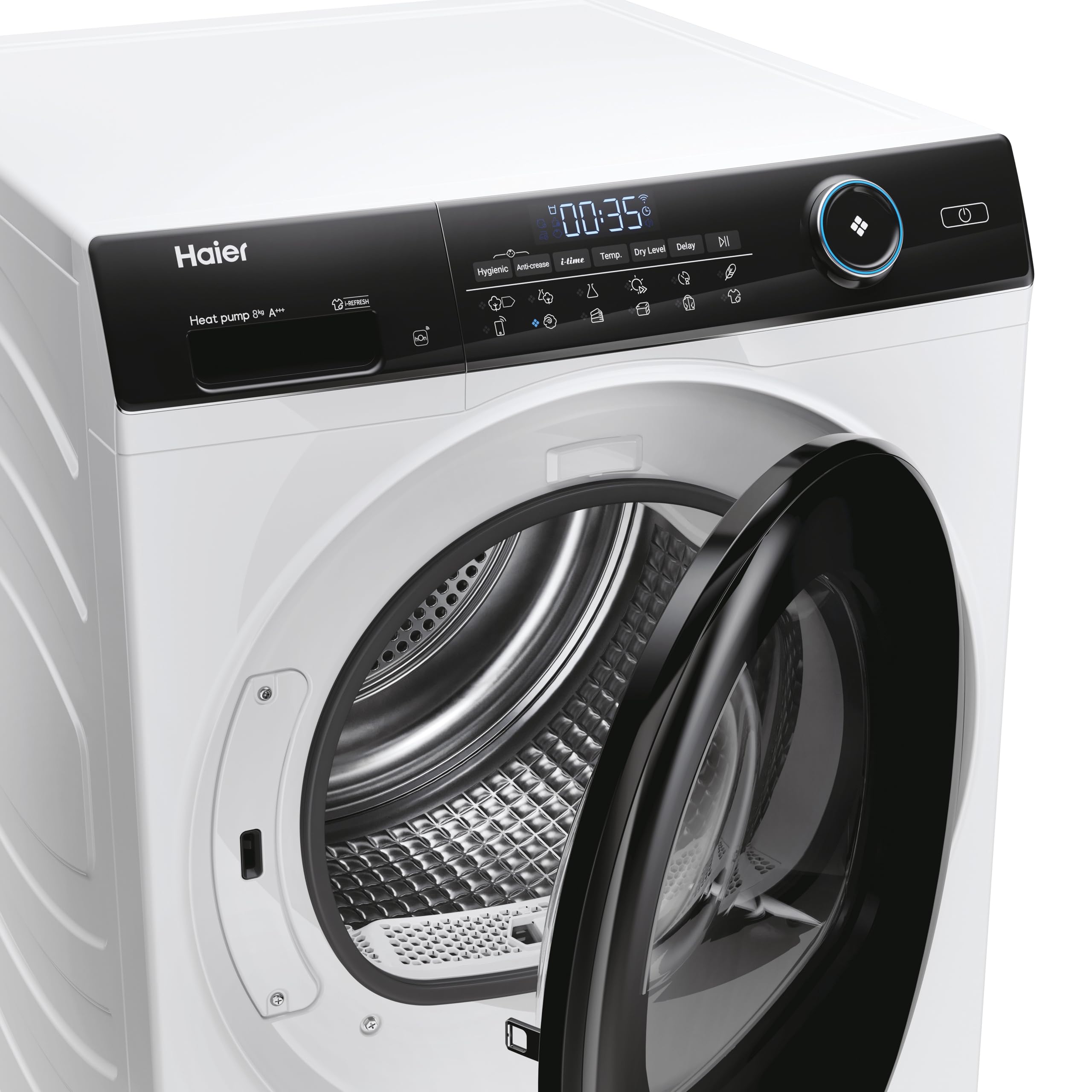 Haier I-Pro Serie 5 Asciugatrice 8Kg, Libera Installazione, Carica Frontale, Classe C, Motore Inverter, ABT, I-Time, Partenza Programmabile, Vapore, AxLxP 84,5x59,5x67,5 Bianca - HD80-A3959-S