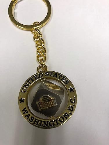 Miniatura 2 de Washington DC Spinning Buildings - Llavero con dados, recuerdos de Washington D.C. (dorado)