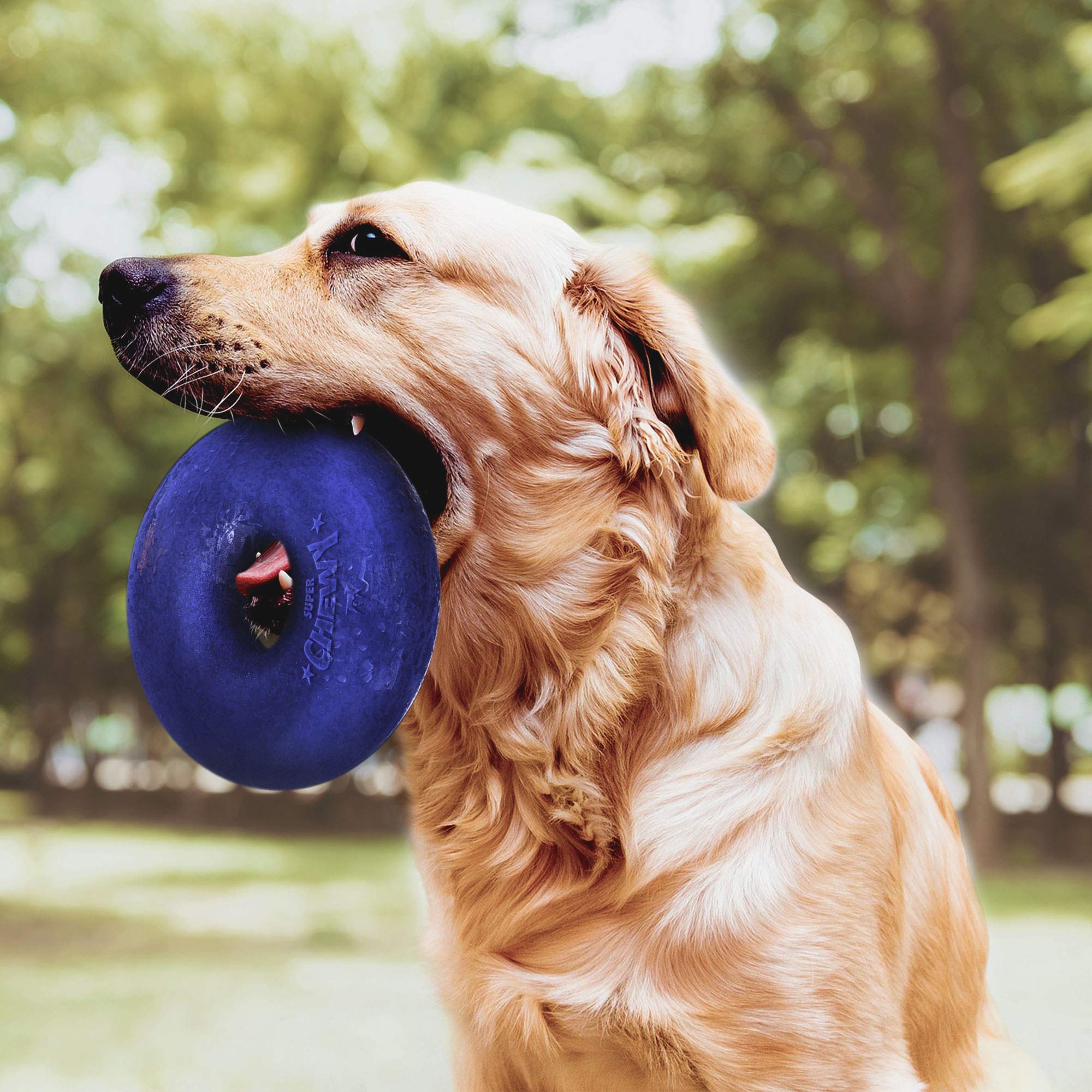 SuperChewy Anillo de goma grueso para perro | Gran juguete para masticar para perros | Juguete para masticar para perros | Juguete de masticar ultra duradero para masticadores agresivos