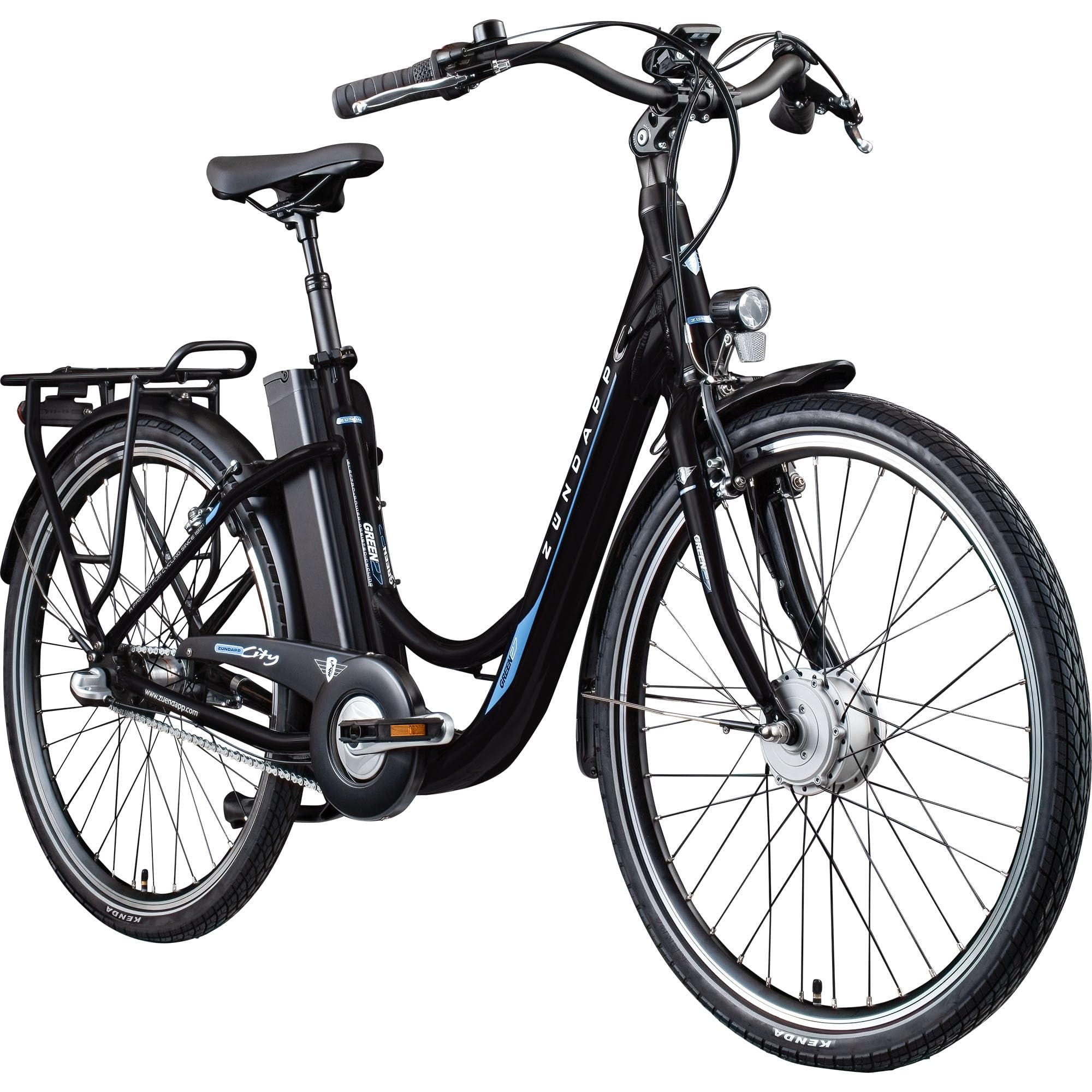 ZÜNDAPP Green 2.7 26 Zoll Ebike für Damen 26" Elektrofahrrad mit Rücktrittbremse E Bike Damen City Fahrrad Elektro Pedelec Hollandrad tiefer Einstieg (schwarz/blau, 46 cm)