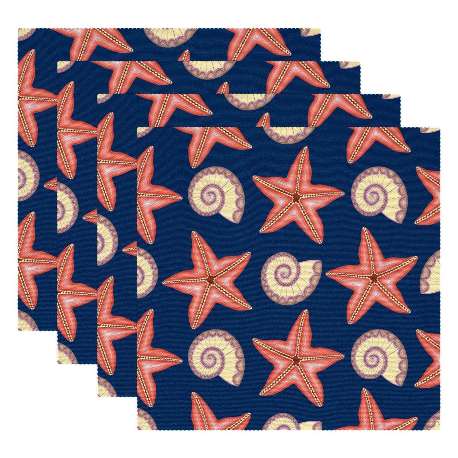 Platzdeckchen mit Sternen, waschbar, rutschfest, hitzebeständig, für Esstisch, Küche, 30 x 30 cm, 4 Stück