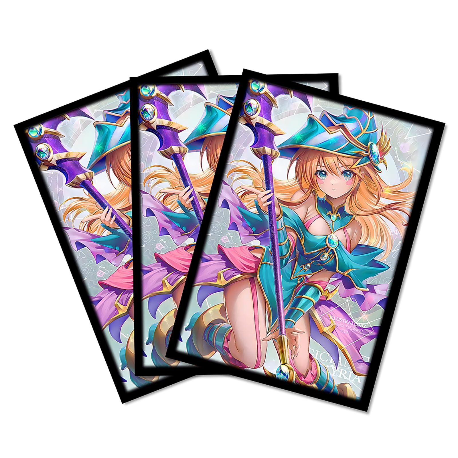 Anime Card Sleeves 50 PCS 63 X 90 mm Holographic Trading Card Sleeves in Japanese Size Protective Card Sleeves for YGO - Image 4