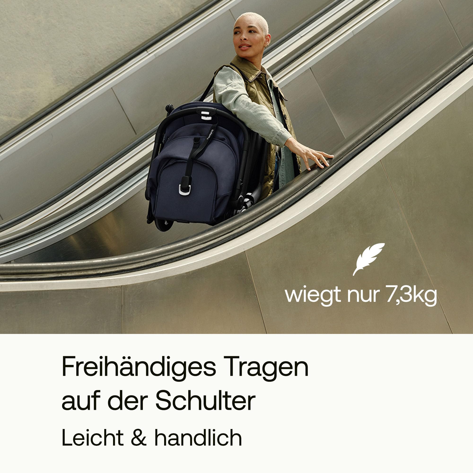 Bugaboo Butterfly Ultra Compact Reisebuggy, leicht, in einer Sekunde zusammenklappbar, sehr geräumiger Stadtbuggy für Babys und Kleinkinder, handlich und bequem, Nacht schwarz