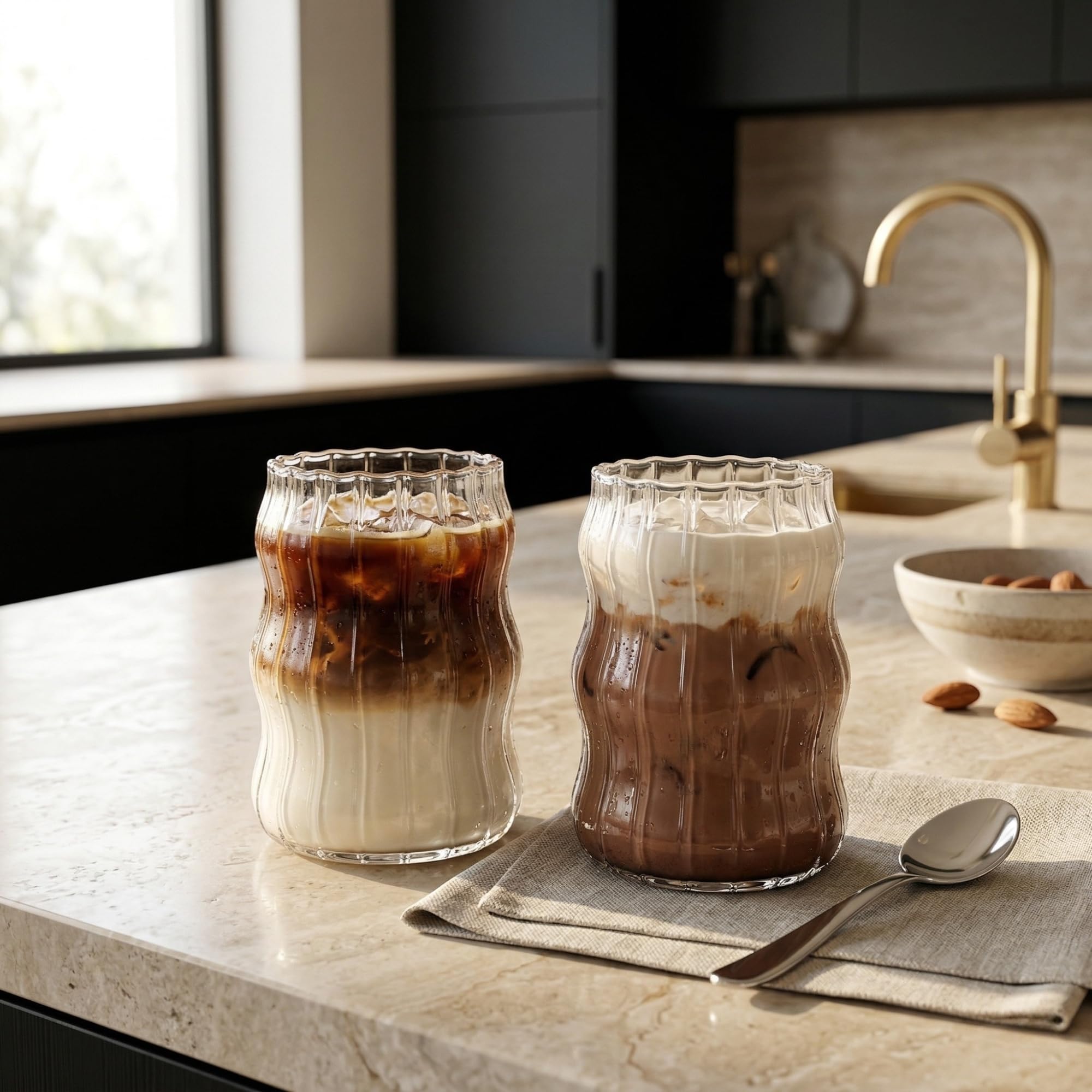 Borosilikat Cam Bardak, 400 Ml Kapasite, Isıya Dayanıklı Yapı, Çift Cidarlı Yalıtım, Ev Ofis Restoran İçin Kullanıma Uygun Borosilikat Cam Çay Kahve Espresso Latte Sunum Bardağı