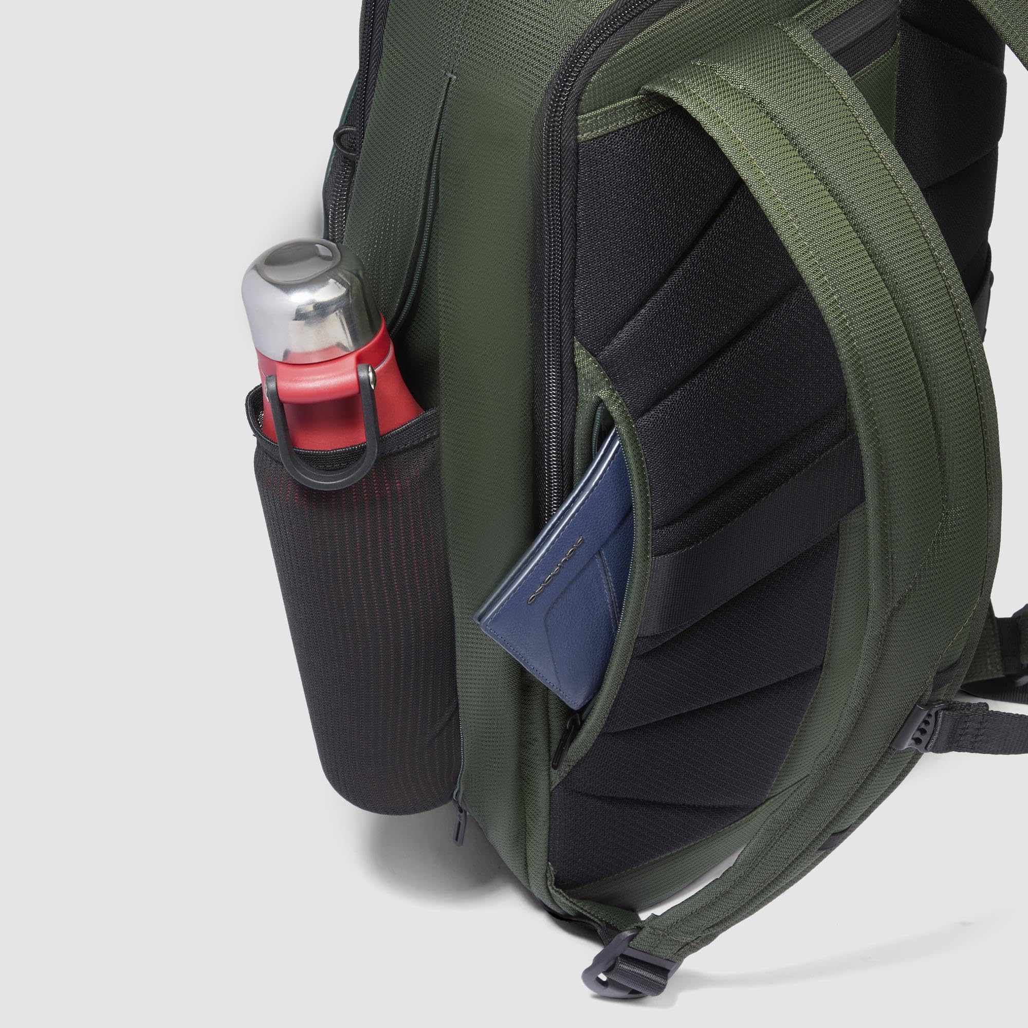 Piquadro Mochila de viaje para portátil 15,6" Unisex tela/material bio-based verde