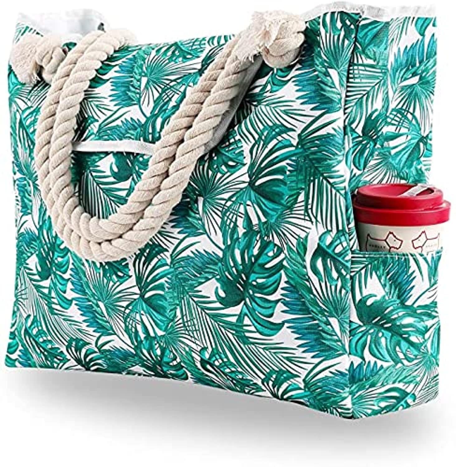 Beach Bag & Travel Bag for Women - Canvas Bags with handles - Waterproof, Canvas Tote Bag