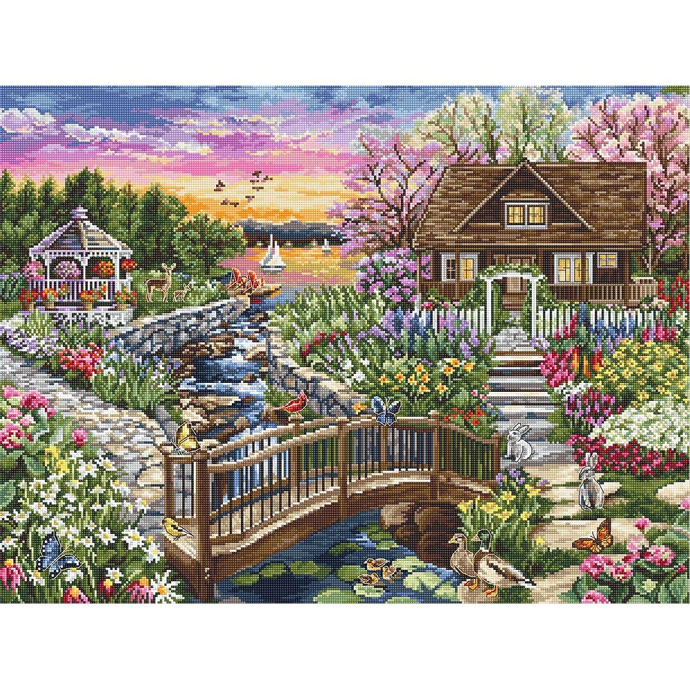 B2379 Spring Blooms on The Lake - Cross Stitch Kit Luca-S