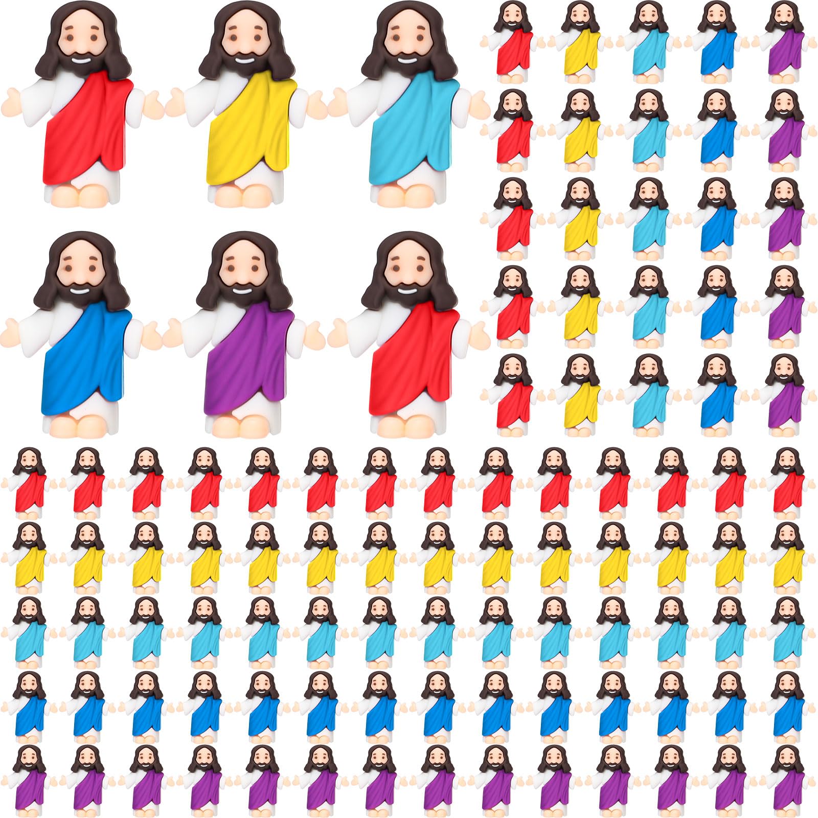 Barydat 200 Pcs Little Jesus Figures Baby Mini Jesus Figurines Bulk to Hide and Seek Tiny Miniature Christ Savior Figurine Toys Religious Gift for