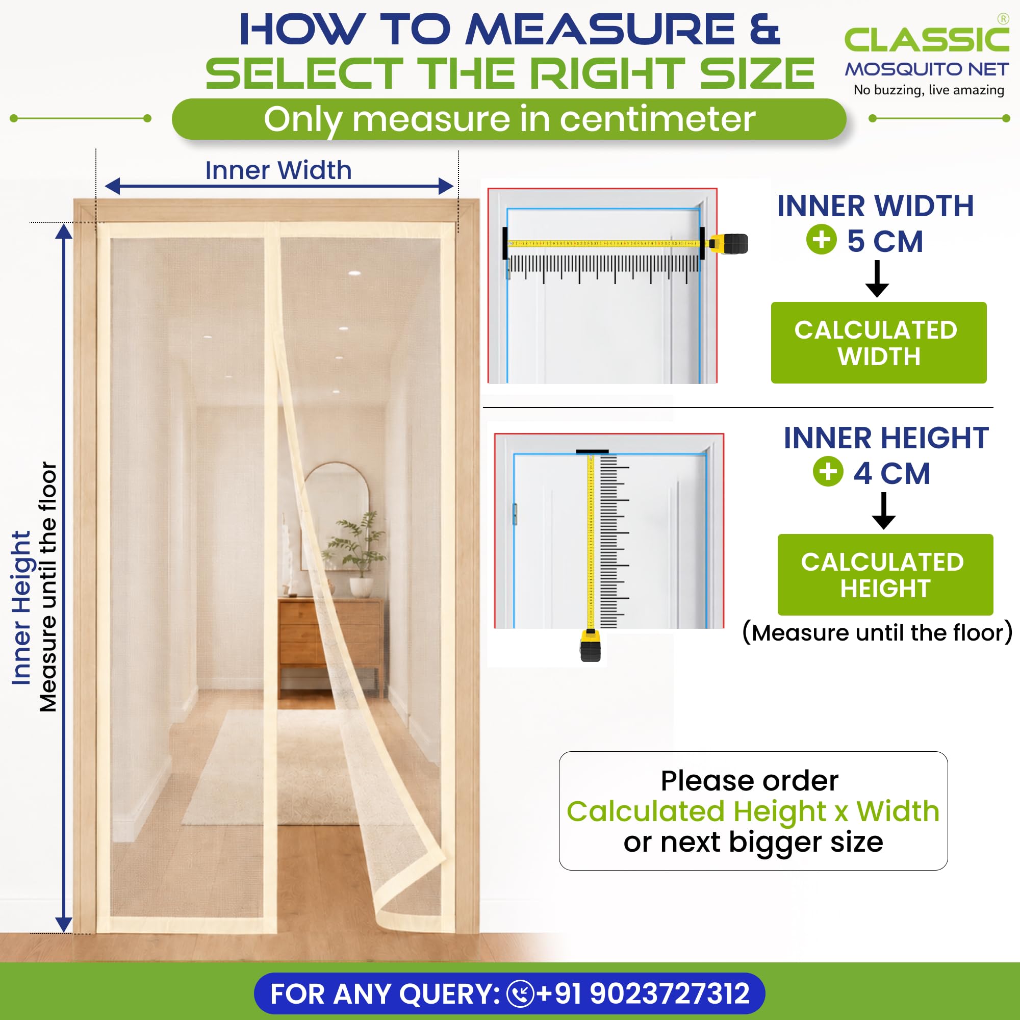 Classic Mosquito Net for Doors with Magnets | Tear-Resistant Fiberglass Mesh | Auto-Close Magnetic Screen Door, Balcony & Kitchen | DIY Installation | Protection Insects (195 x 70 cm,Ivory) 1