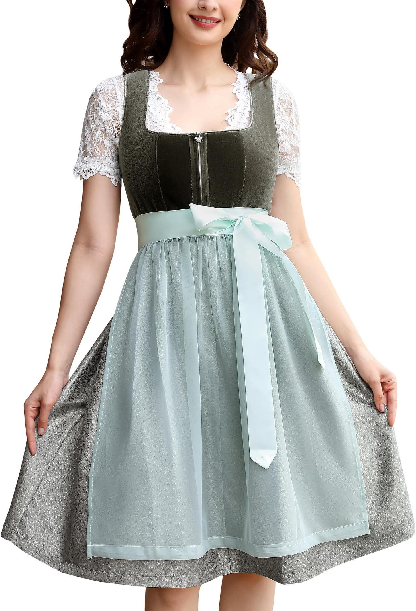 GloryStarWomen's Oktoberfest Dirndl 3 pieces Dress Costumes for Bavarian