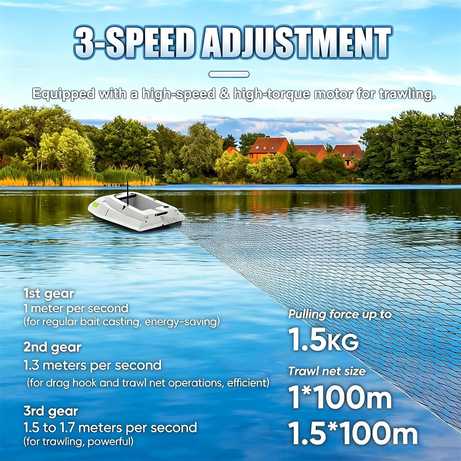 Bateau Amorceur Avec Double Batterie Et Feux De Pêche Nocturne,Bateau Amorceur Radiocommandé Intelligent,Portée 500M,Trémie De Chargement 2Kg,Détecteur De Poissons Pour Largage D'appâts Et D'hameçons
