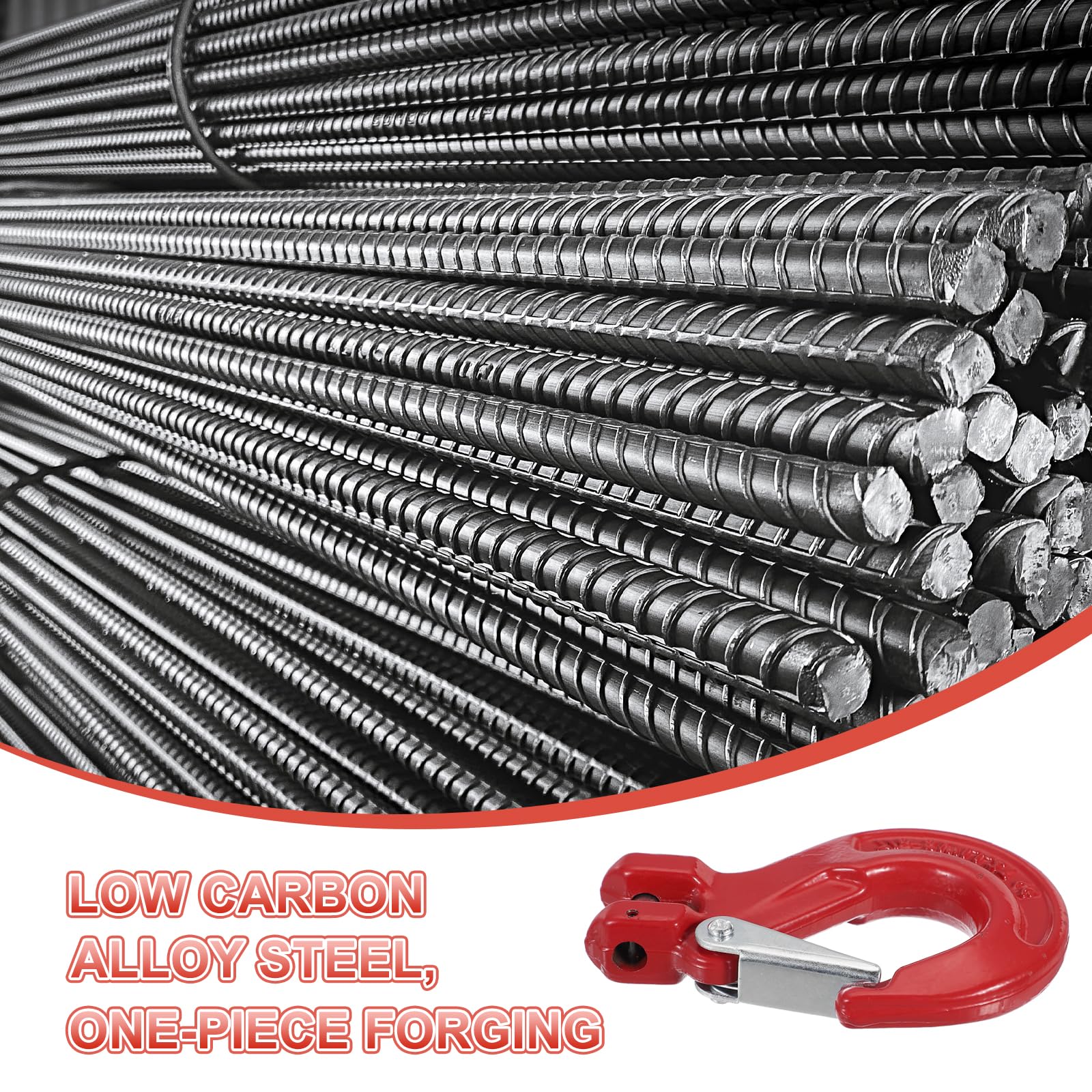 PATIKIL Crochet De Levage, Grande Ouverture Crochet De Grue Forte Portance 4410 LBS Acier Allié Crochet D'Élingue pour Levage De Génie Civil Usine, 2 Tonnes