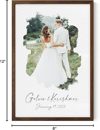 Miniatura 6 de Retrato de acuarela personalizado póster con foto personalizada, imágenes de carga de pósteres personalizados, retrato personalizado para regalos de