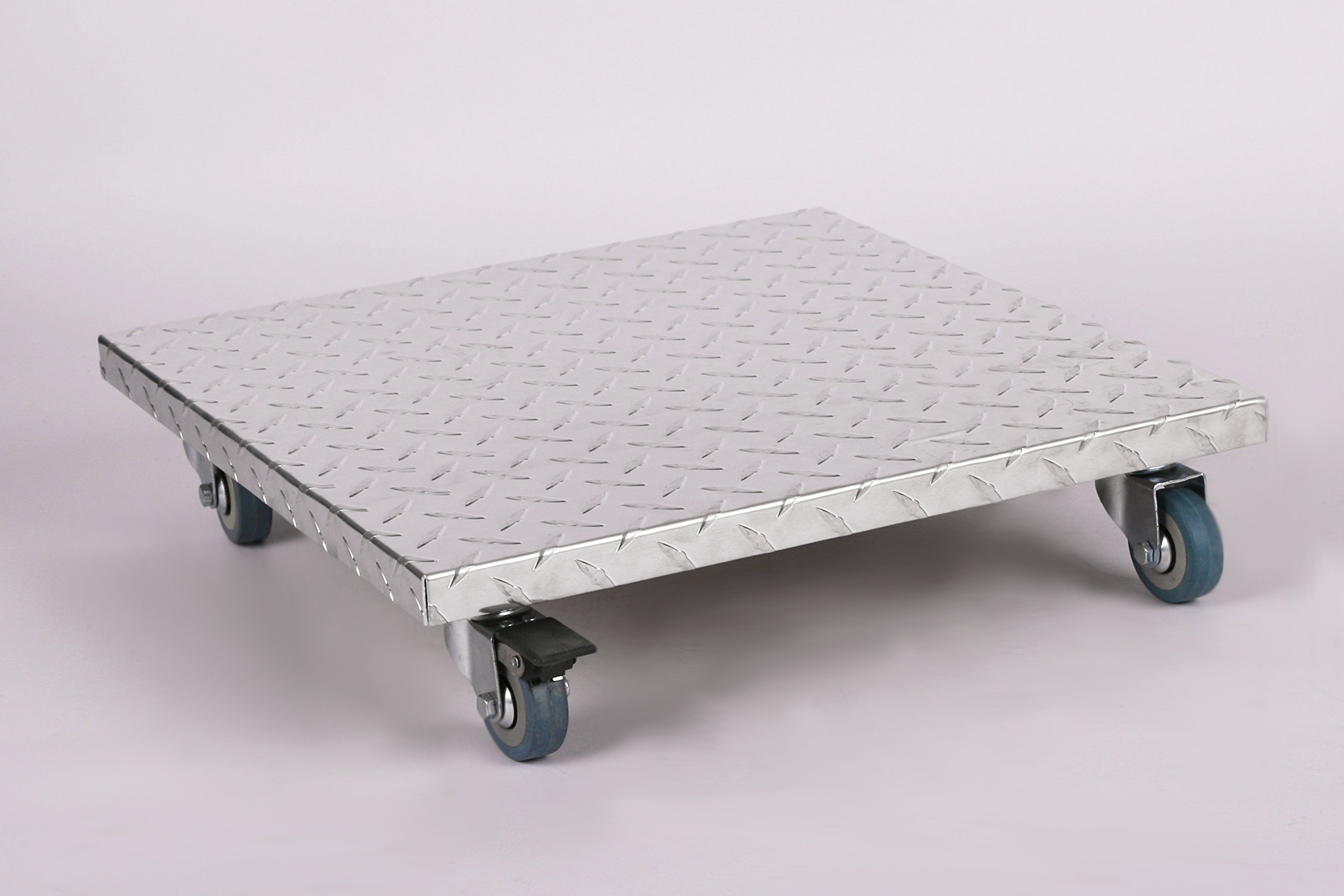 Möbelroller/Pflanzenroller (Profi) 40x40 cm, ALU, 150kg, PU-Rolle + Bremse, Marke: Szagato, Made in Germany (Design-Pflanzenroller Transportroller Rollbrett)