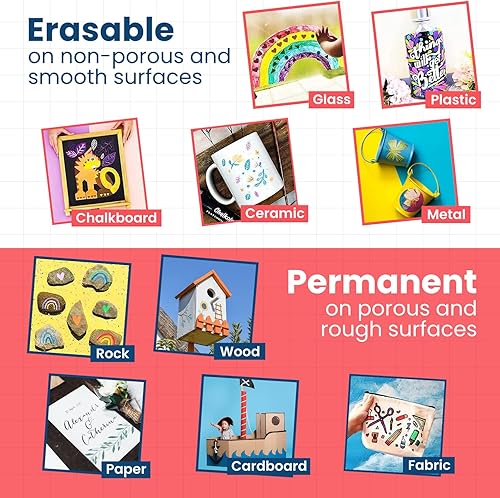 Miniatura 8 de Chalkola Marcadores de tiza de punta extra fina para pizarra (punta de 0.039 in, paquete de 10 unidades), borrado en húmedo, bolígrafos de tiza