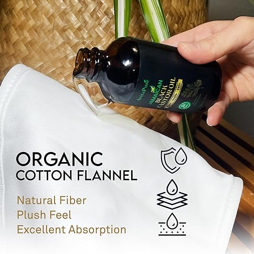 Miniatura 5 de Paquete de aceite de ricino, paquete de aceite de ricino orgánico reutilizable para cintura y cuello, incluye franela de algodón extra para aceite