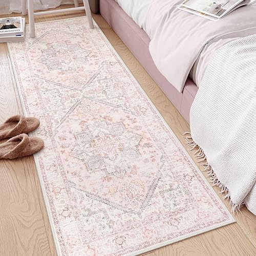 LIVEBOX Alfombra lavable de 2 x 6 pulgadas, diseño floral oriental para cocina, alfombra larga para entrada, alfombra vintage de pelo bajo para LIVEBOX Alfombra lavable de 2 x 6 pulgadas, diseño floral oriental para cocina, alfombra larga para entrada, alfombra vintage de pelo bajo para